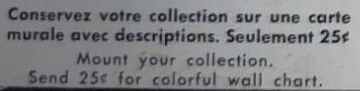 Mount your collection. Send .25¢ for colorful wall chart.