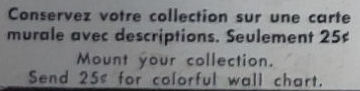 Mount your collection. Send .25¢ for colorful wall chart.